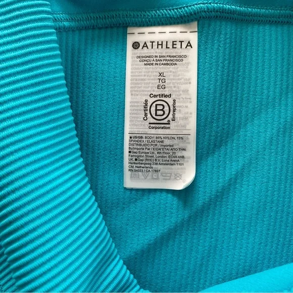 Athleta Elation Ultra High Rise Rib Legging Bora Bora/Aqua size xl - Picture 11 of 12